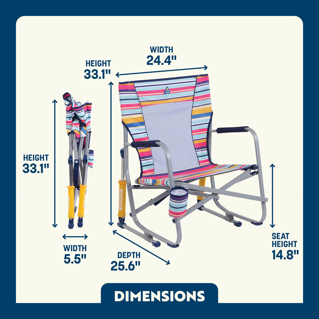 Smooth Motion Beach Rocker - Choice 712 - Freestyle Rocker Portable Outdoor Folding Chair Detail