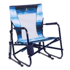 Smooth Motion Beach Rocker - Choice 712 - Freestyle Rocker Portable Outdoor Folding Chair - Blue Beach Wave
