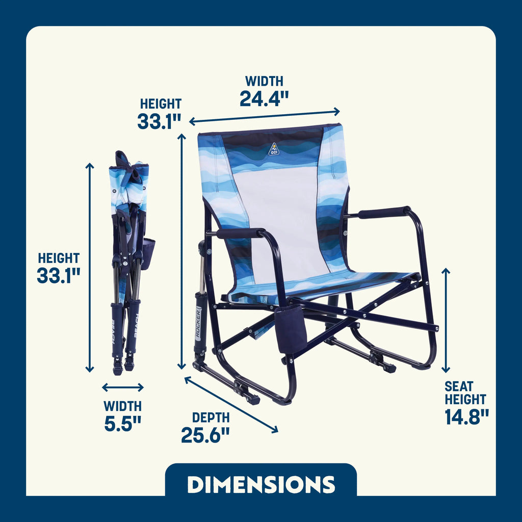 Smooth Motion Beach Rocker - Choice 712 - Freestyle Rocker Portable Outdoor Folding Chair Detail