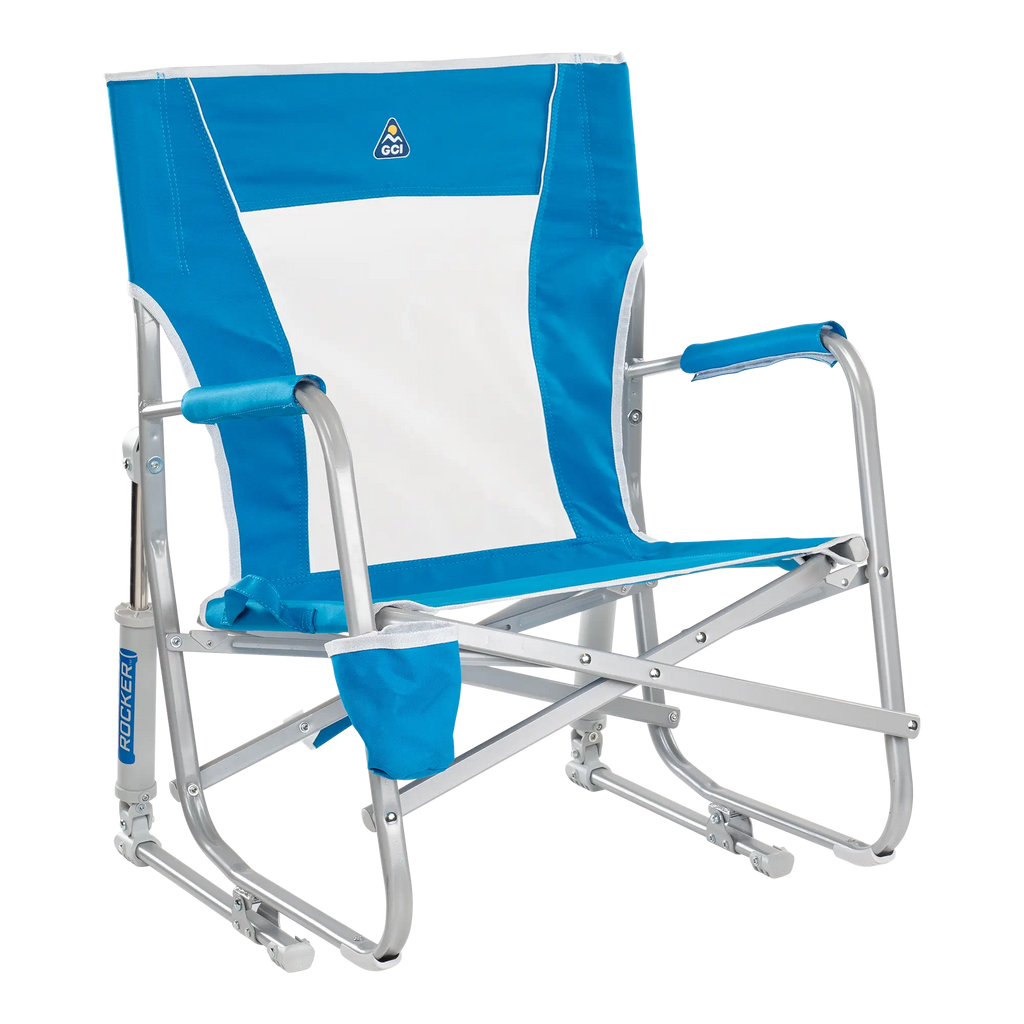 Smooth Motion Beach Rocker - Choice 712 - Freestyle Rocker Portable Outdoor Folding Chair - Saybrook Blue