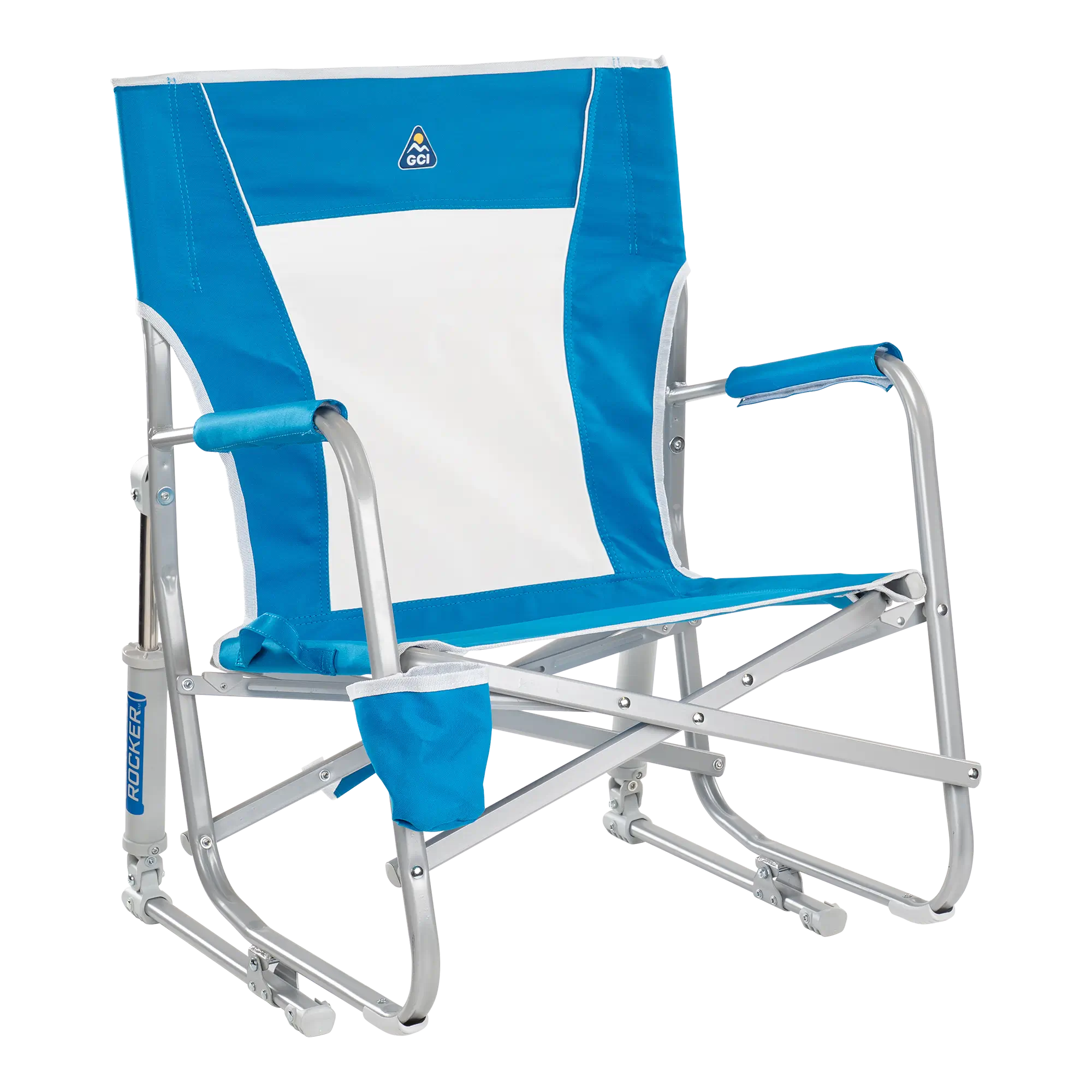 Smooth Motion Beach Rocker - Choice 712 - Freestyle Rocker Portable Outdoor Folding Chair - Saybrook Blue