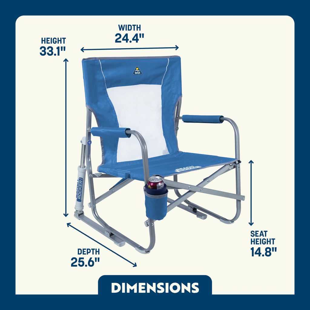 Smooth Motion Beach Rocker Bundle - Choice 773 - Freestyle Rocker Portable Outdoor Folding Chair Detail