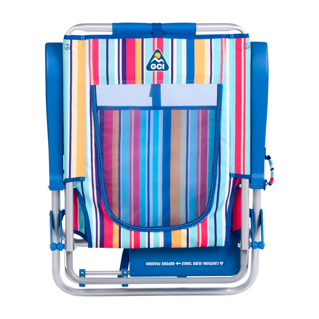 Rust-Resistant Aluminum Big Surf with Slide Table - Choice 334 - Multi-Position Outdoor Beach Chair with Pillow Detail