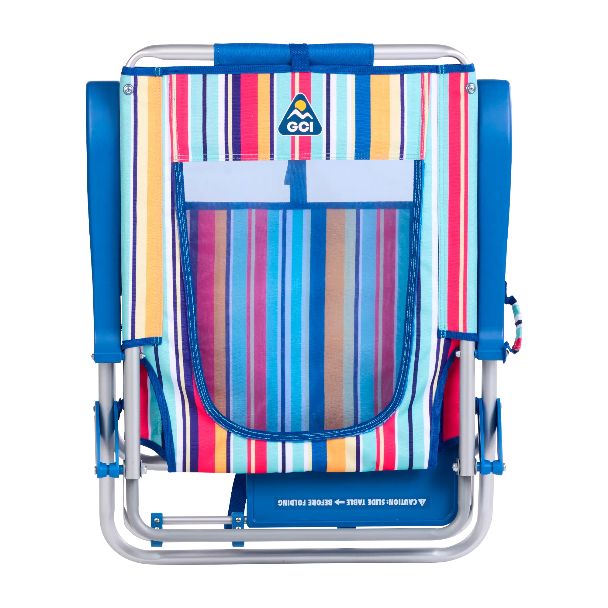 Rust-Resistant Aluminum Big Surf with Slide Table - Choice 334 - Multi-Position Outdoor Beach Chair with Pillow Detail