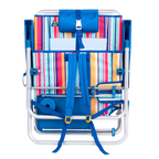 Rust-Resistant Aluminum Big Surf with Slide Table - Choice 334 - Multi-Position Outdoor Beach Chair with Pillow Detail