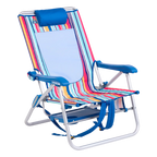 Rust-Resistant Aluminum Big Surf with Slide Table - Choice 334 - Multi-Position Outdoor Beach Chair with Pillow Detail