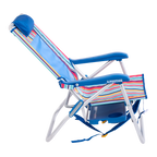 Rust-Resistant Aluminum Big Surf with Slide Table - Choice 334 - Multi-Position Outdoor Beach Chair with Pillow Detail
