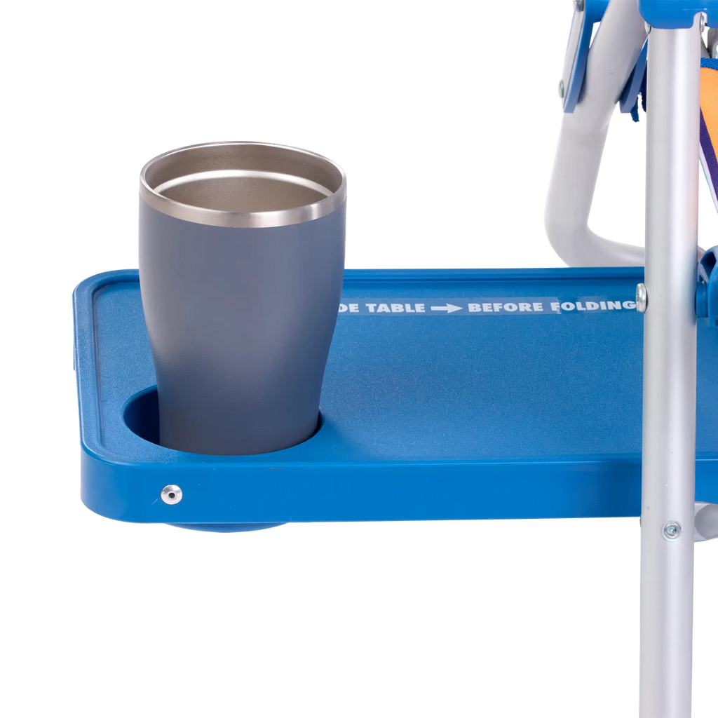 Rust-Resistant Aluminum Big Surf with Slide Table - Choice 334 - Multi-Position Outdoor Beach Chair with Pillow Detail