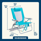 Rust-Resistant Aluminum Big Surf with Slide Table - Choice 334 - Multi-Position Outdoor Beach Chair with Pillow Detail