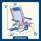 Rust-Resistant Aluminum Big Surf with Slide Table - Choice 334 - Multi-Position Outdoor Beach Chair with Pillow Detail