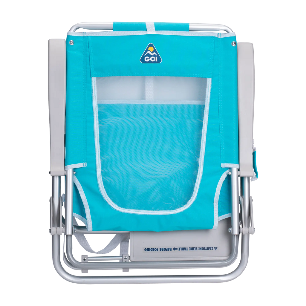 Rust-Resistant Aluminum Big Surf with Slide Table - Choice 334 - Multi-Position Outdoor Beach Chair with Pillow Detail