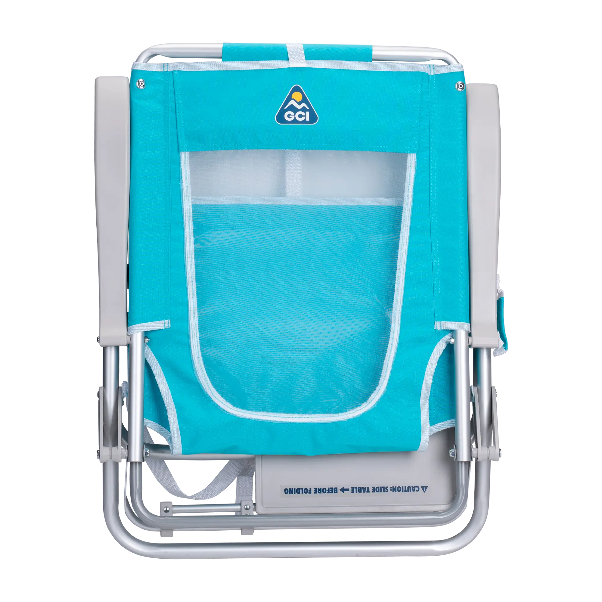 Rust-Resistant Aluminum Big Surf with Slide Table - Choice 334 - Multi-Position Outdoor Beach Chair with Pillow Detail