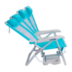 Rust-Resistant Aluminum Big Surf with Slide Table - Choice 334 - Multi-Position Outdoor Beach Chair with Pillow Detail