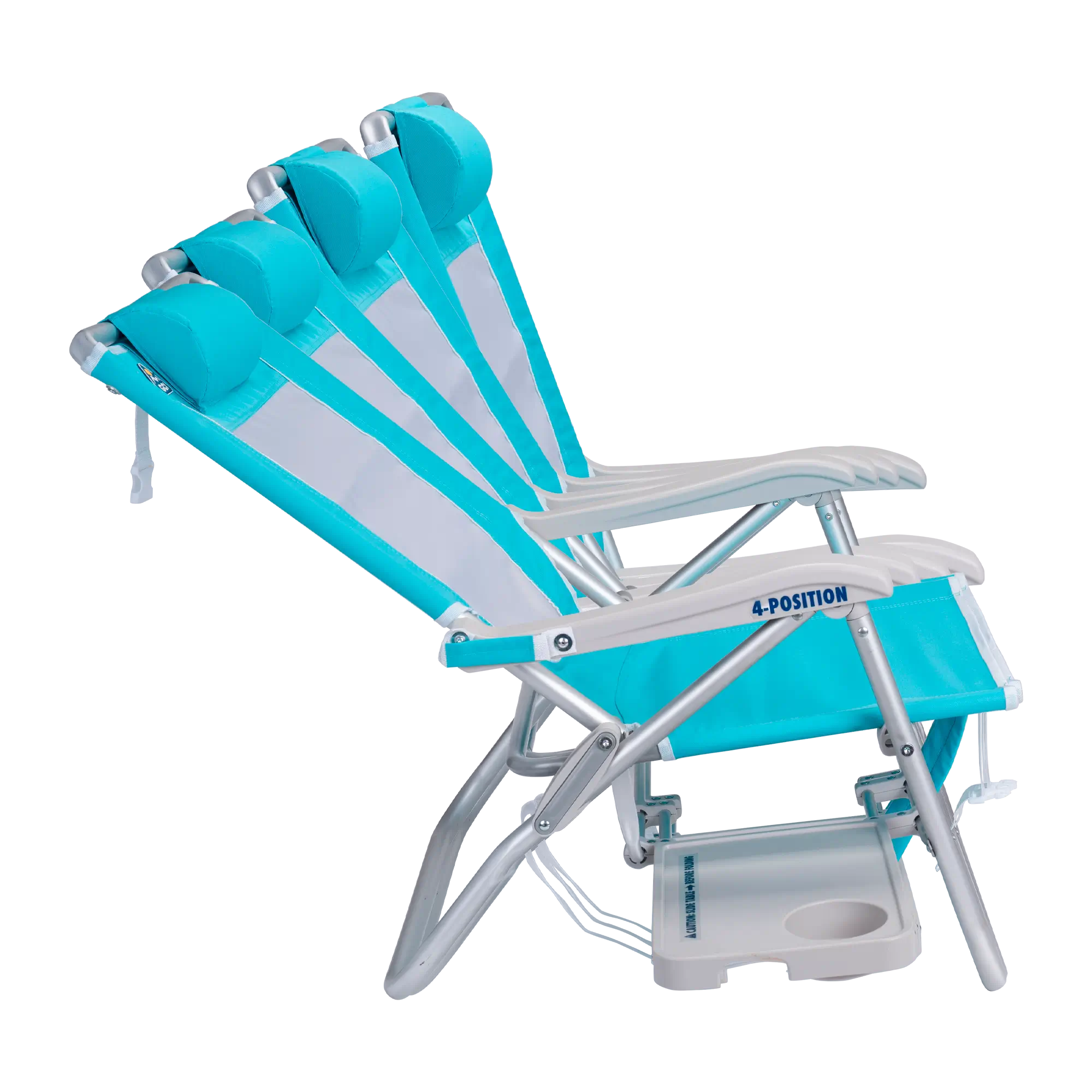 Rust-Resistant Aluminum Big Surf with Slide Table - Choice 334 - Multi-Position Outdoor Beach Chair with Pillow Detail