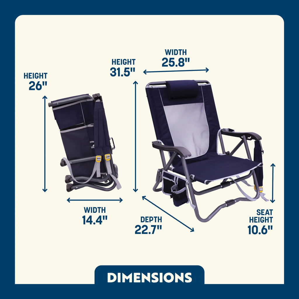 Lightweight Messenger Bi-Fold Slim Event Chair - Choice 334 - Pico Compact Folding Camp Chair with Carry Bag Detail