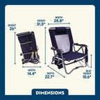 Lightweight Messenger Bi-Fold Slim Event Chair - Choice 334 - Pico Compact Folding Camp Chair with Carry Bag Detail