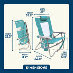 Reclining Beach Bi-Fold Beach Chair - Choice 601 - Portable Heavy-Duty Low Boy Chair for Ocean Side Detail