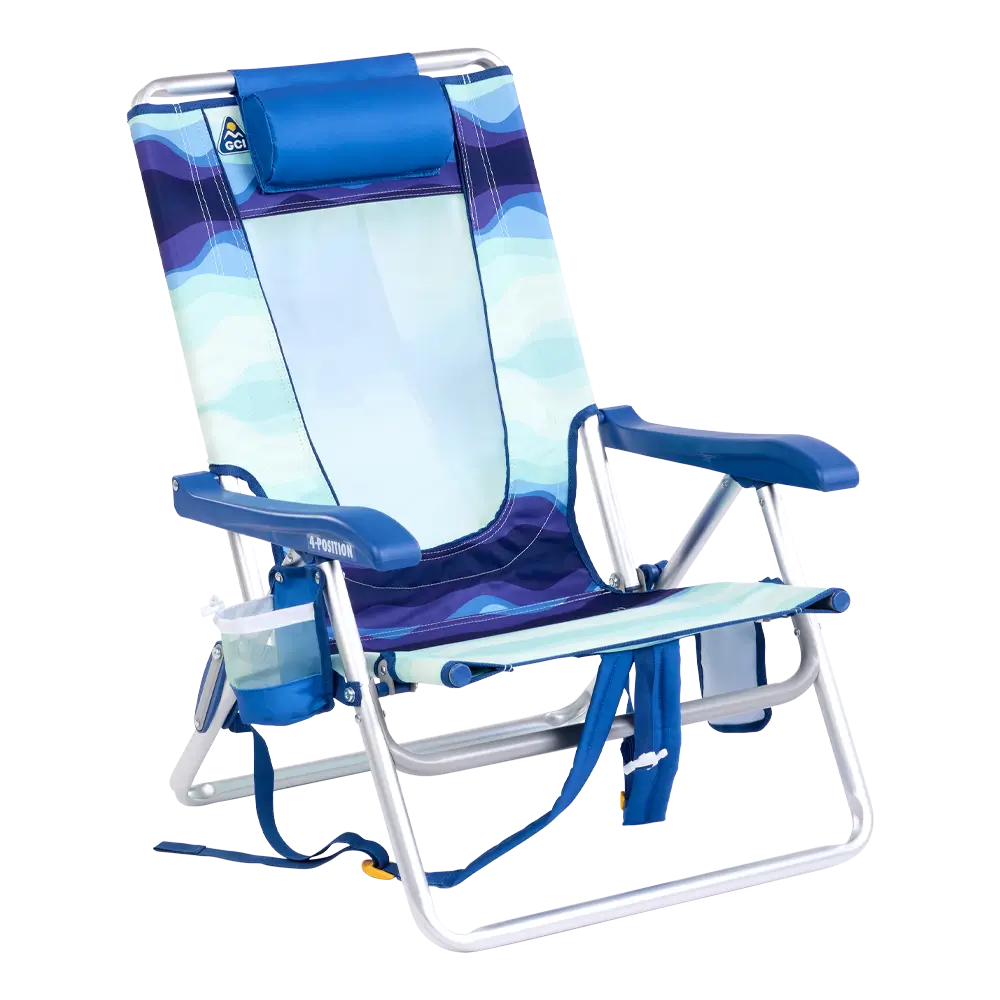 Backpack Travel Backpack Beach Chair - Choice 709 - Portable Heavy-Duty Low Boy Chair for Ocean Side - Wave