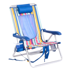 Backpack Travel Backpack Beach Chair - Choice 709 - Portable Heavy-Duty Low Boy Chair for Ocean Side - Multi Stripe