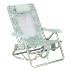 Backpack Travel Backpack Beach Chair - Choice 709 - Portable Heavy-Duty Low Boy Chair for Ocean Side - Floral Pastel Green