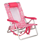 Backpack Travel Backpack Beach Chair - Choice 709 - Portable Heavy-Duty Low Boy Chair for Ocean Side - Floral Sport Pink