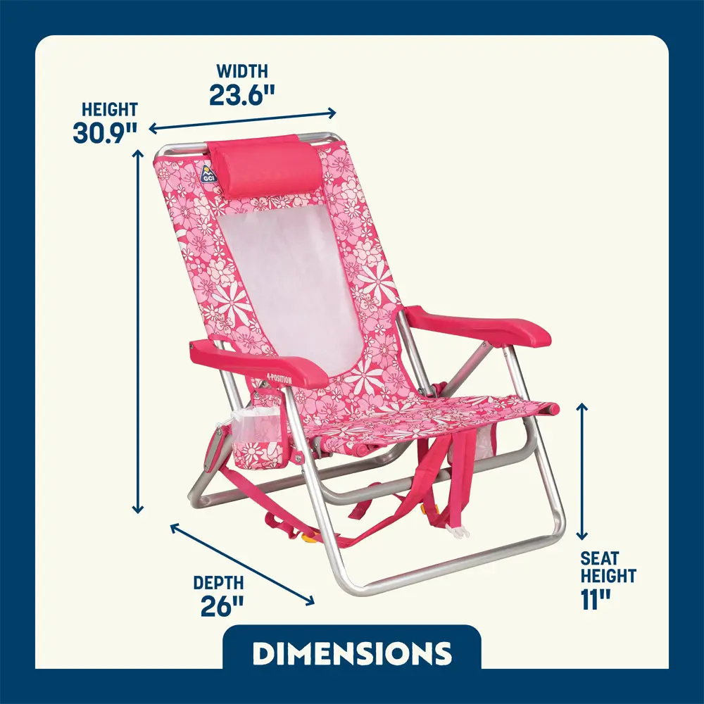 Backpack Travel Backpack Beach Chair - Choice 709 - Portable Heavy-Duty Low Boy Chair for Ocean Side Detail