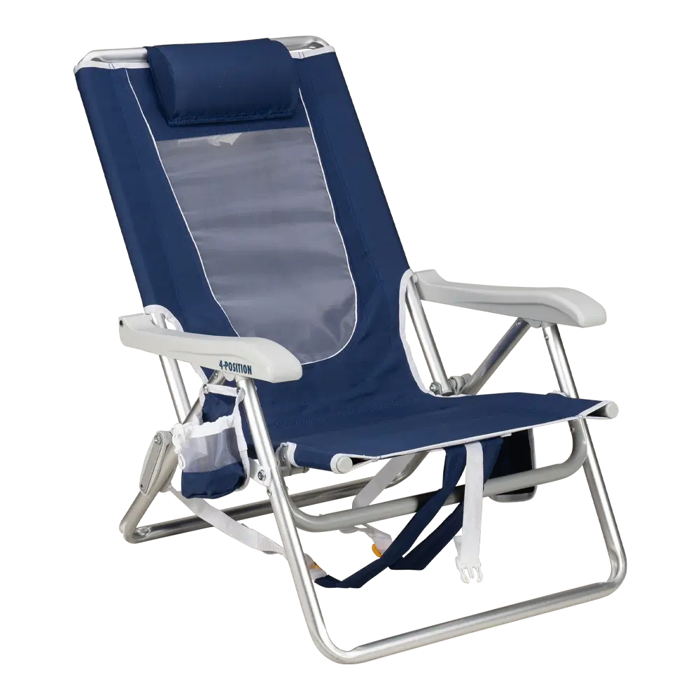 Backpack Travel Backpack Beach Chair - Choice 709 - Portable Heavy-Duty Low Boy Chair for Ocean Side - Nautical Blue