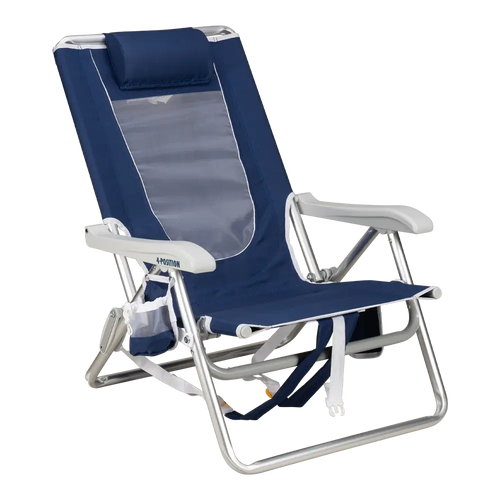 Backpack Travel Backpack Beach Chair - Choice 709 - Portable Heavy-Duty Low Boy Chair for Ocean Side - Nautical Blue