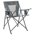 Micro-Folding Comfort Quad Chair - Choice 989 - Premium Slim-Fold Compact Chair with Messenger Bag - Heathered Pewter