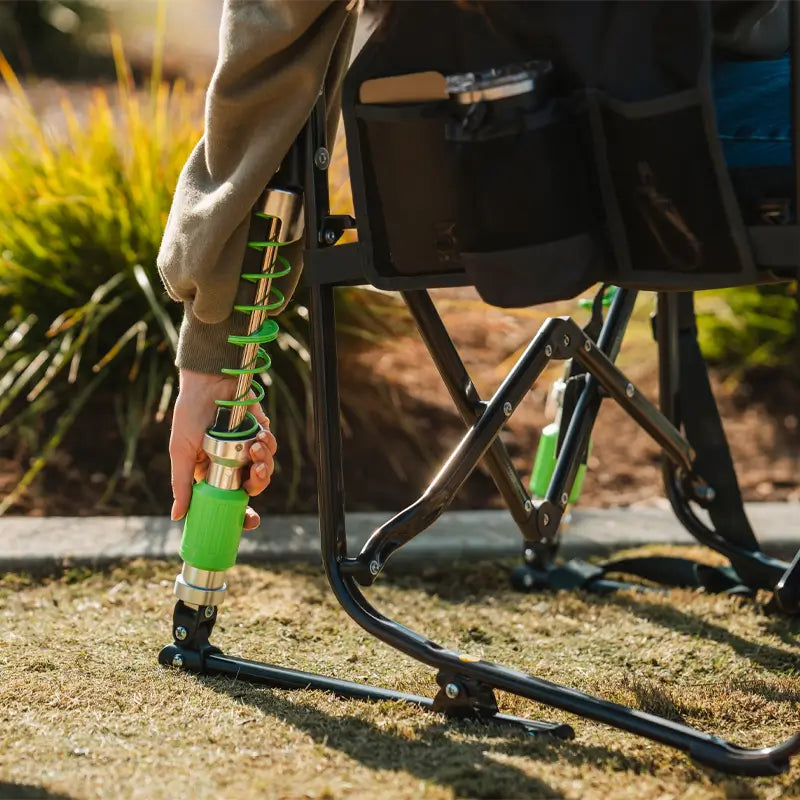 Premium All-Weather Adjustable Rocker - Choice 573 - Heavy-Duty Kickback Rocker with Beverage Holder Detail