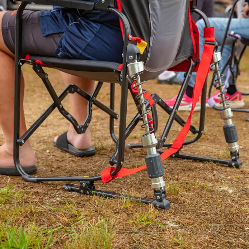 Premium All-Weather Adjustable Rocker - Choice 573 - Heavy-Duty Kickback Rocker with Beverage Holder Detail