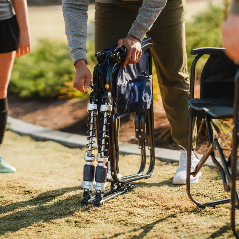 Premium All-Weather Adjustable Rocker - Choice 573 - Heavy-Duty Kickback Rocker with Beverage Holder Detail