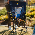 Premium All-Weather Adjustable Rocker - Choice 573 - Heavy-Duty Kickback Rocker with Beverage Holder Detail