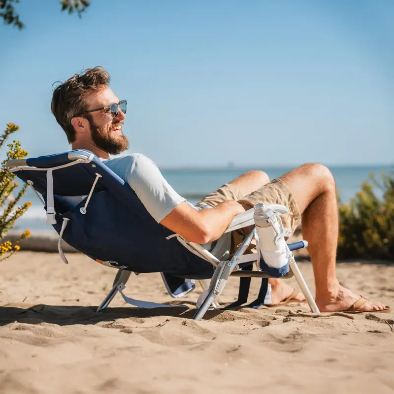 Backpack Travel Backpack Beach Chair - Choice 709 - Portable Heavy-Duty Low Boy Chair for Ocean Side Detail
