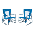 Smooth Motion Beach Rocker Bundle - Choice 773 - Freestyle Rocker Portable Outdoor Folding Chair - Saybrook Blue