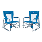 Smooth Motion Beach Rocker Bundle - Choice 773 - Freestyle Rocker Portable Outdoor Folding Chair - Saybrook Blue