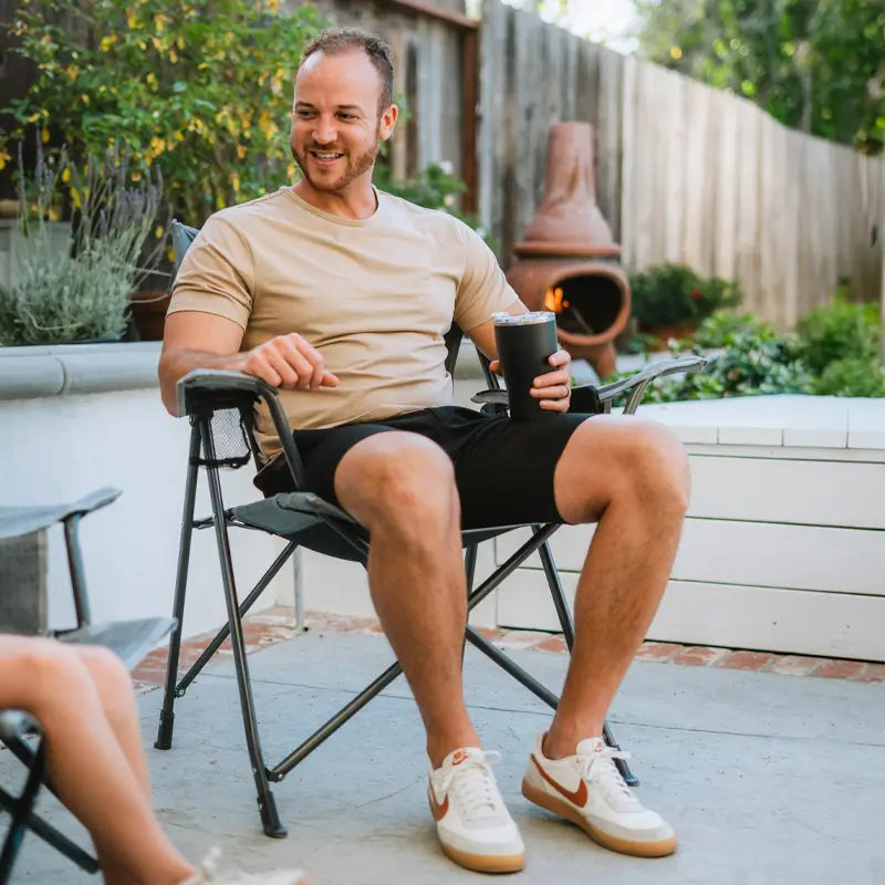 Micro-Folding Comfort Quad Chair - Choice 989 - Premium Slim-Fold Compact Chair with Messenger Bag Detail