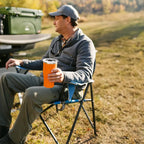 Micro-Folding Comfort Quad Chair - Choice 989 - Premium Slim-Fold Compact Chair with Messenger Bag Detail