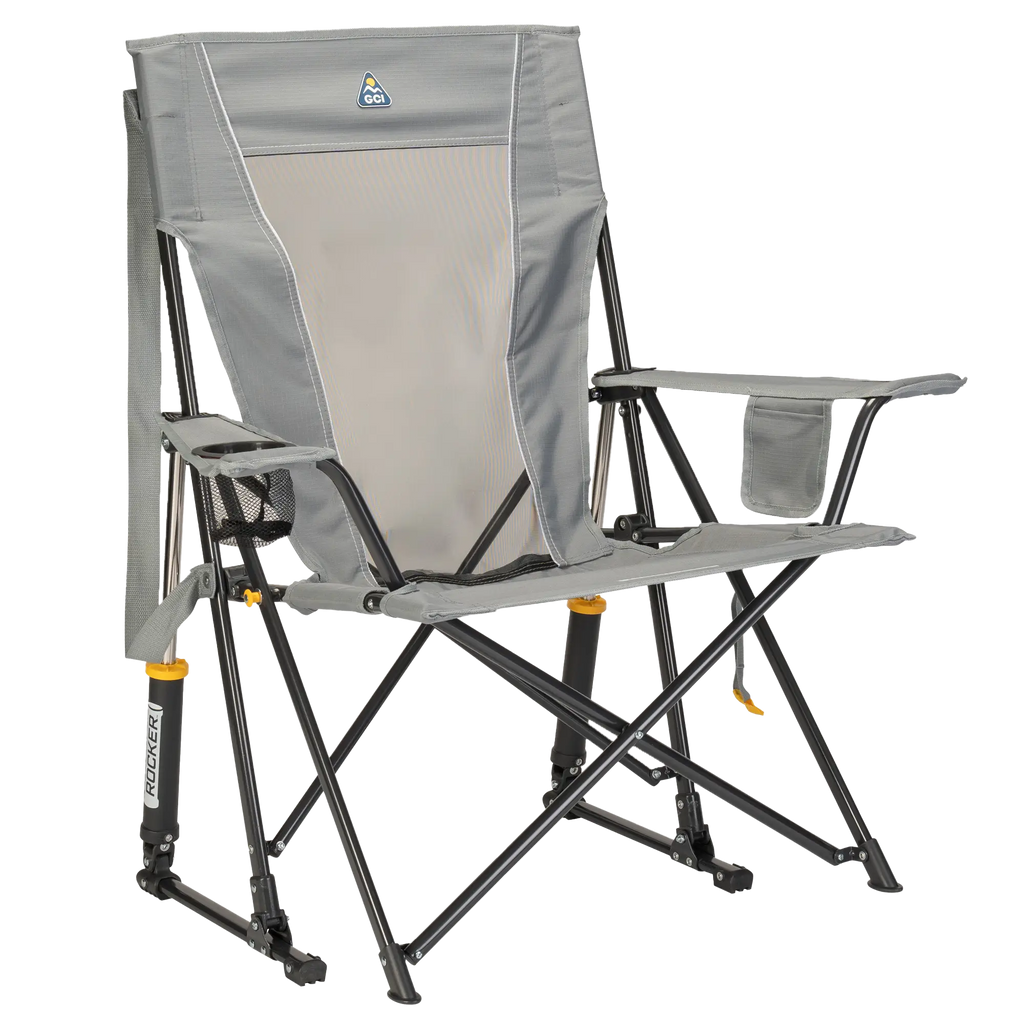 Patented Spring-Action Comfort Pro Rocker - Choice 375 - RoadTrip Rocker Smooth Motion Camp Chair - Mercury Gray