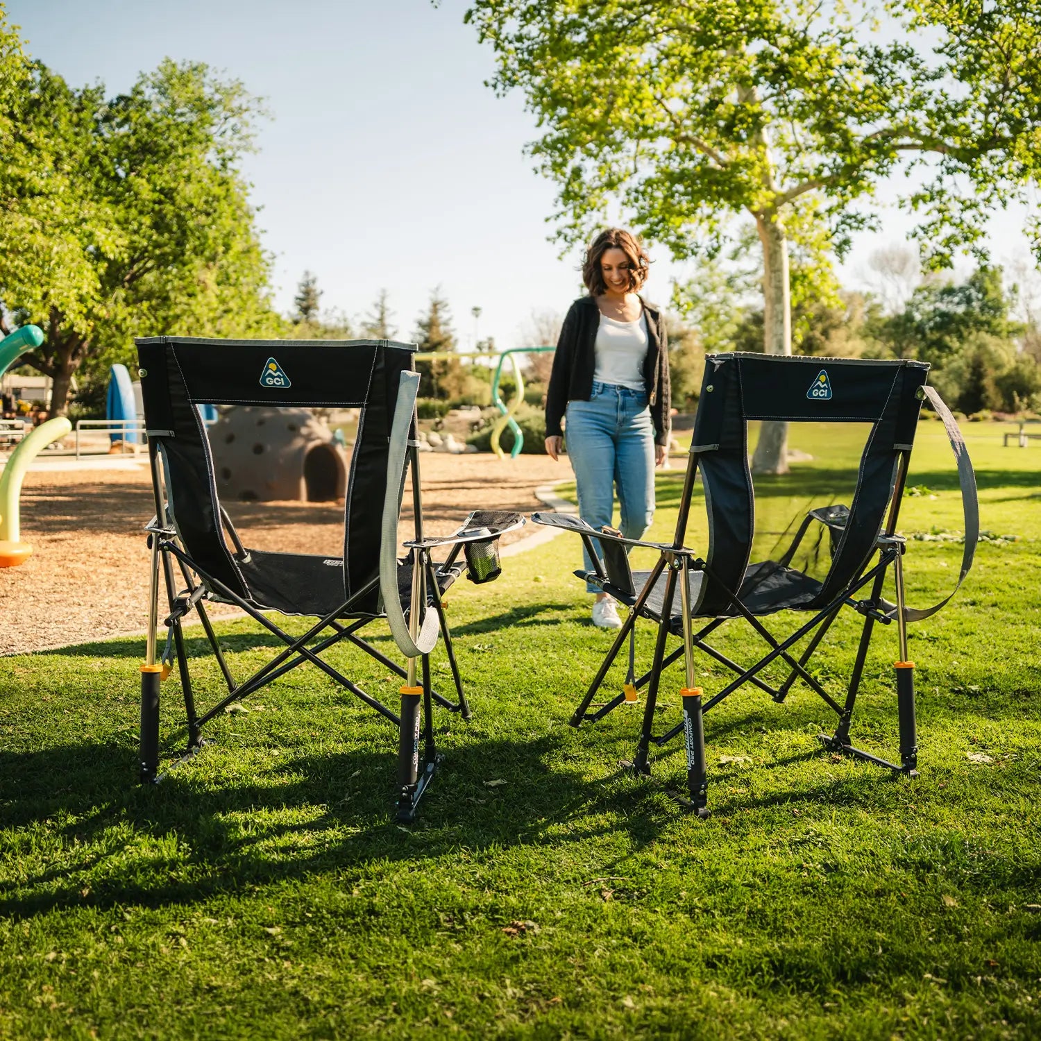 Patented Spring-Action Comfort Pro Rocker - Choice 375 - RoadTrip Rocker Smooth Motion Camp Chair Detail