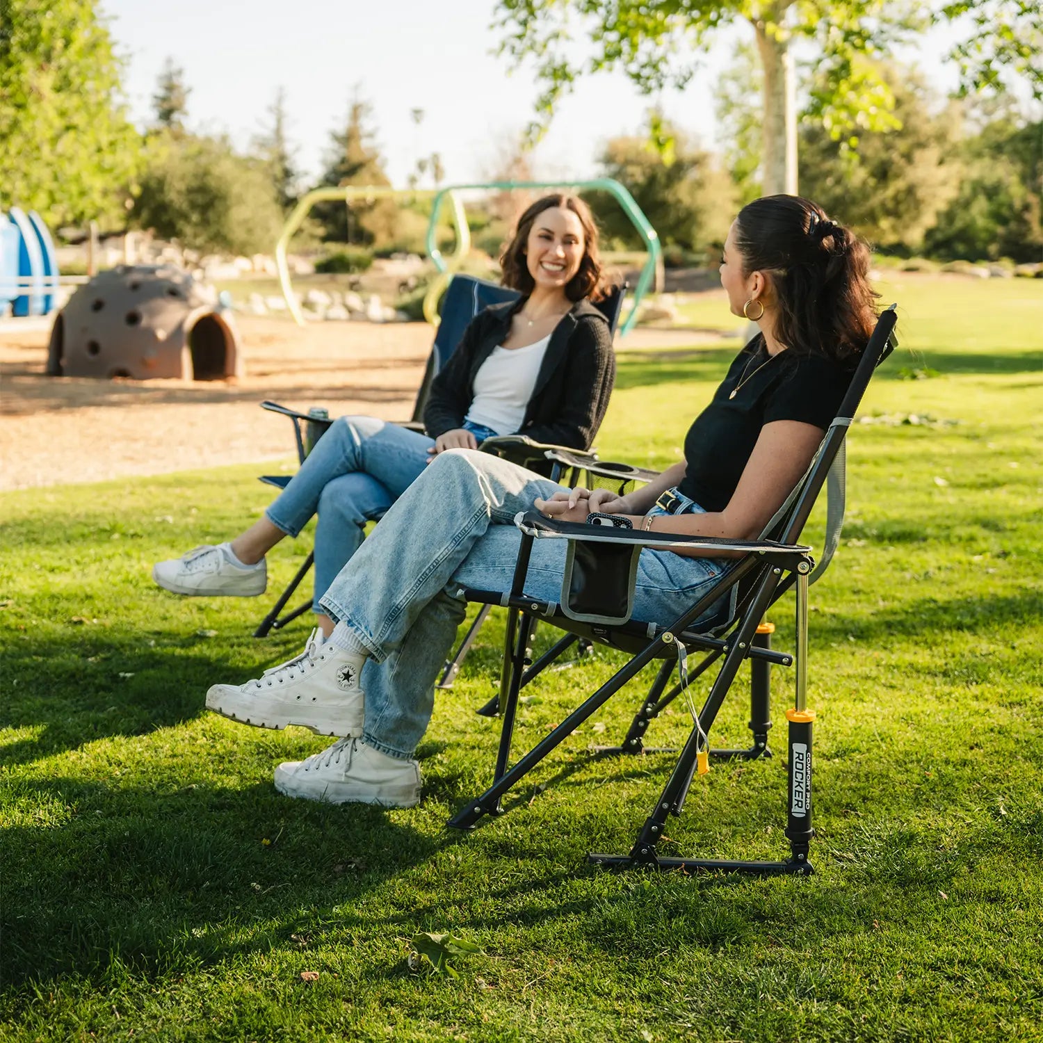 Patented Spring-Action Comfort Pro Rocker - Choice 375 - RoadTrip Rocker Smooth Motion Camp Chair Detail