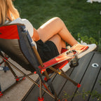 Premium All-Weather Comfort Pro Rocker - USA Anniversary Deluxe - Choice 424 - Heavy-Duty Kickback Rocker with Beverage Holder Detail