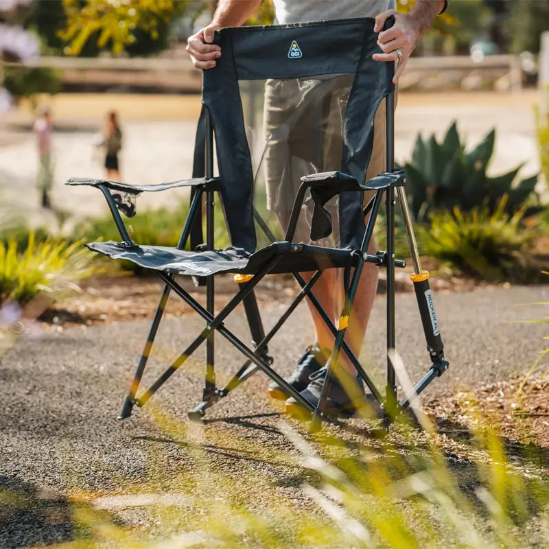 Heavy-Duty Freestyle Comfort Pro Rocker XL - Choice 107 - Patented Spring-Action Rocking Chair for Camping Detail