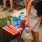 Slim-Fold Compact Camp Table 20 - USA Anniversary Deluxe - Choice 757 - Slim-Fold Outdoor Cook Station with Storage Shelves Detail