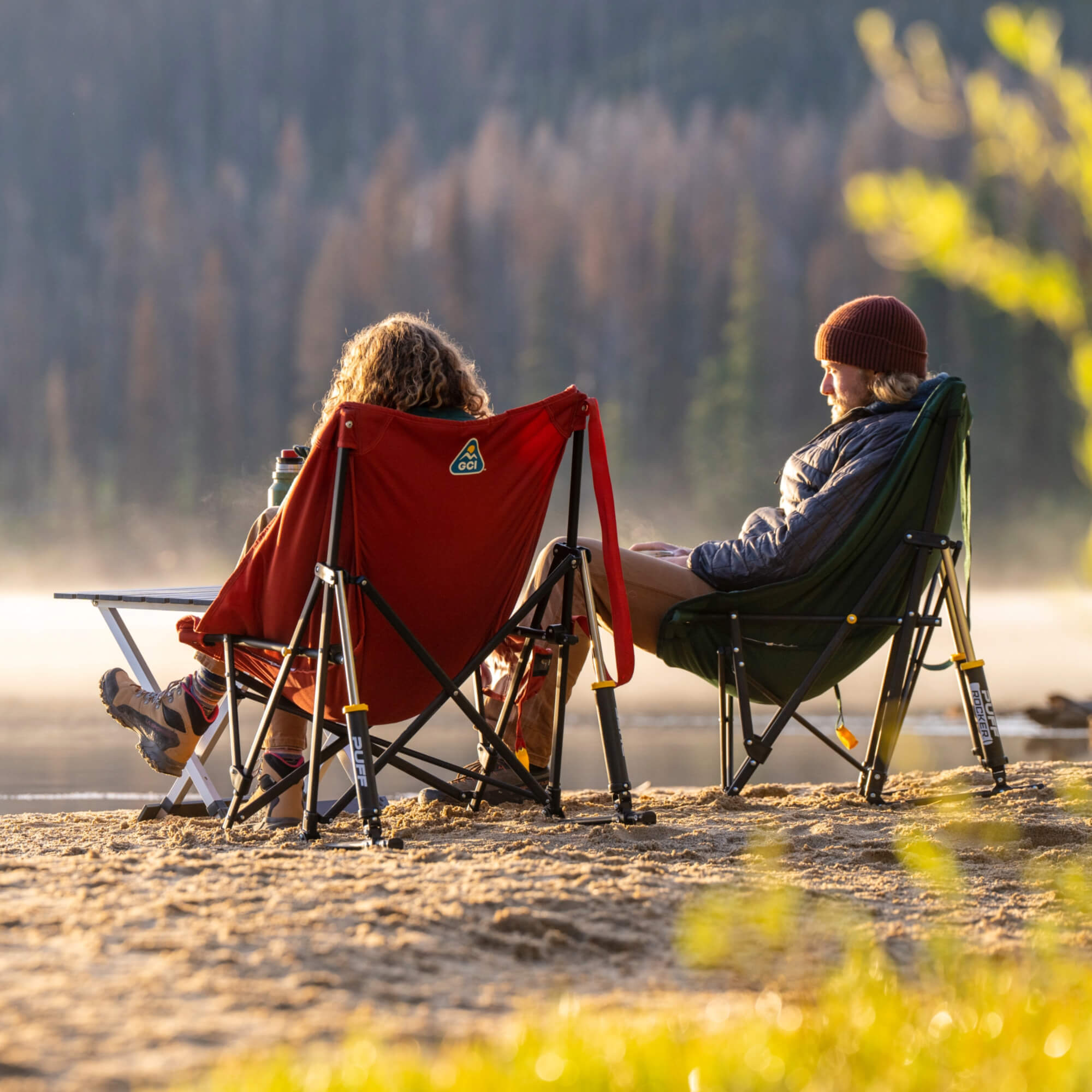 Premium All-Weather Puff Rocker - Choice 731 - RoadTrip Rocker Smooth Motion Camp Chair Detail