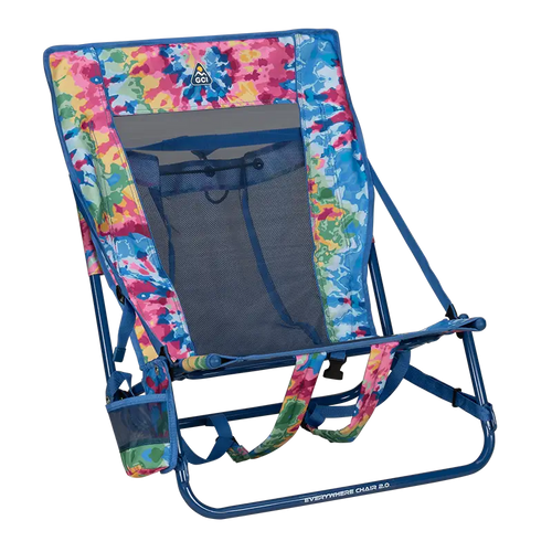 Backpack Travel Everywhere Chair 2 - Choice 656 - Multi-Position Outdoor Beach Chair with Pillow - Tie Dye