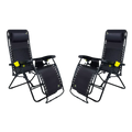 Backpack Travel Freeform Zero Gravity Lounger Bundle - Choice 507 - Low-Profile Reclining Beach Chair with Backpack Straps - Black