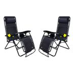 Backpack Travel Freeform Zero Gravity Lounger Bundle - Choice 507 - Low-Profile Reclining Beach Chair with Backpack Straps - Black