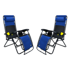Backpack Travel Freeform Zero Gravity Lounger Bundle - Choice 507 - Low-Profile Reclining Beach Chair with Backpack Straps - Royal Blue