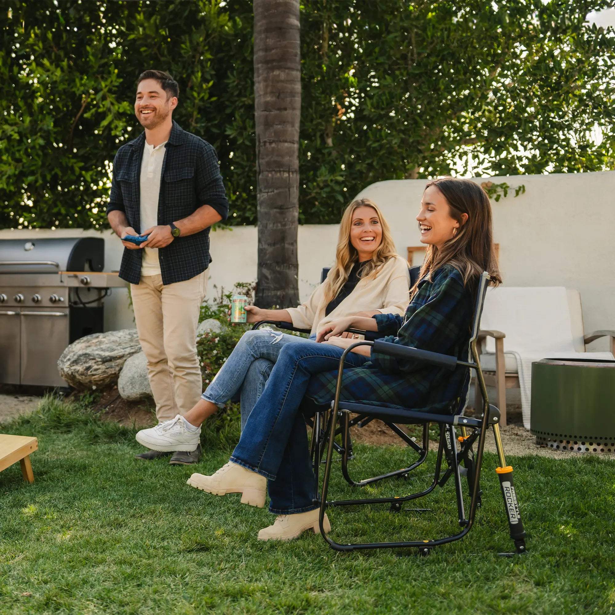 Heavy-Duty Freestyle Freestyle Rocker - Choice 711 - Heavy-Duty Kickback Rocker with Beverage Holder Detail